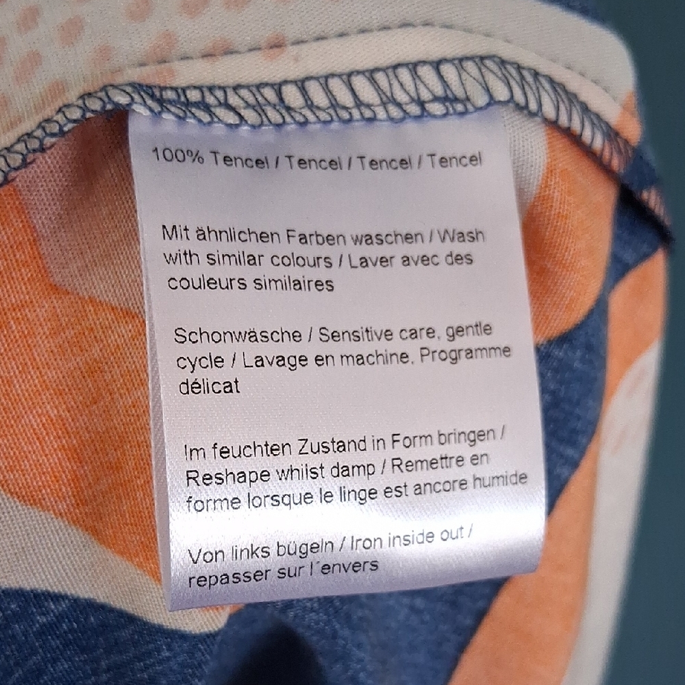 Fox Vibrant Blue and Orange Patterned Midi Dress - Picture 6 of 6